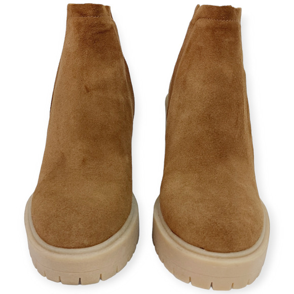 Dolce Vita SZ 7 Cashe H2O Waterproof Lugged Sole Camel Suede Boots Retro $160 - Picture 5 of 8